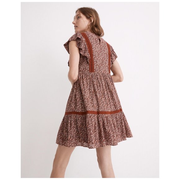 [NWT] Madewell Flutter-Sleeve Mini Dress in Cottage Garden - Picture 4 of 5